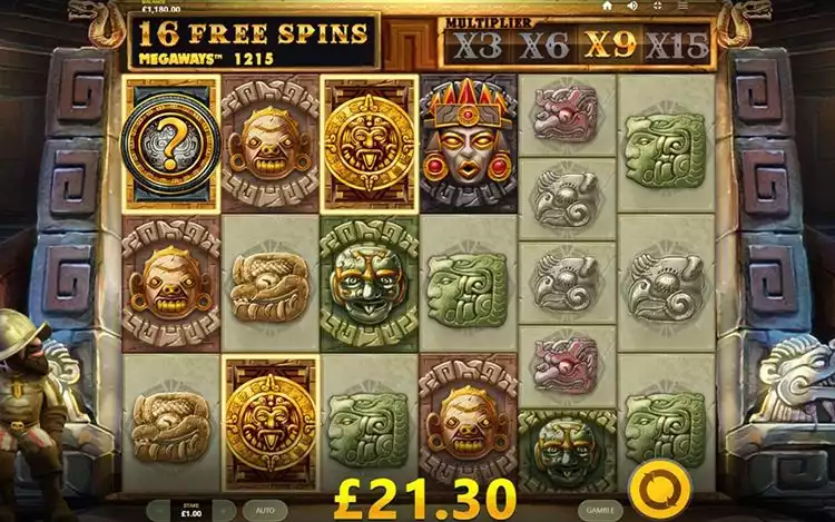 Gonzo's Quest Big Win celebration screen with coin shower